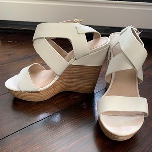 Wedge sandals,cream color, size 7.5